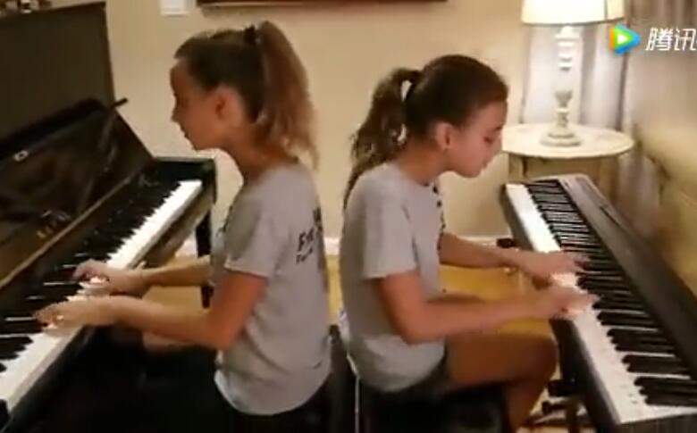 超牛小姐妹玩转双钢琴演奏，让人不禁惊叹！